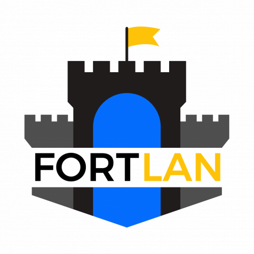FortLAN Logo Blue Yellow