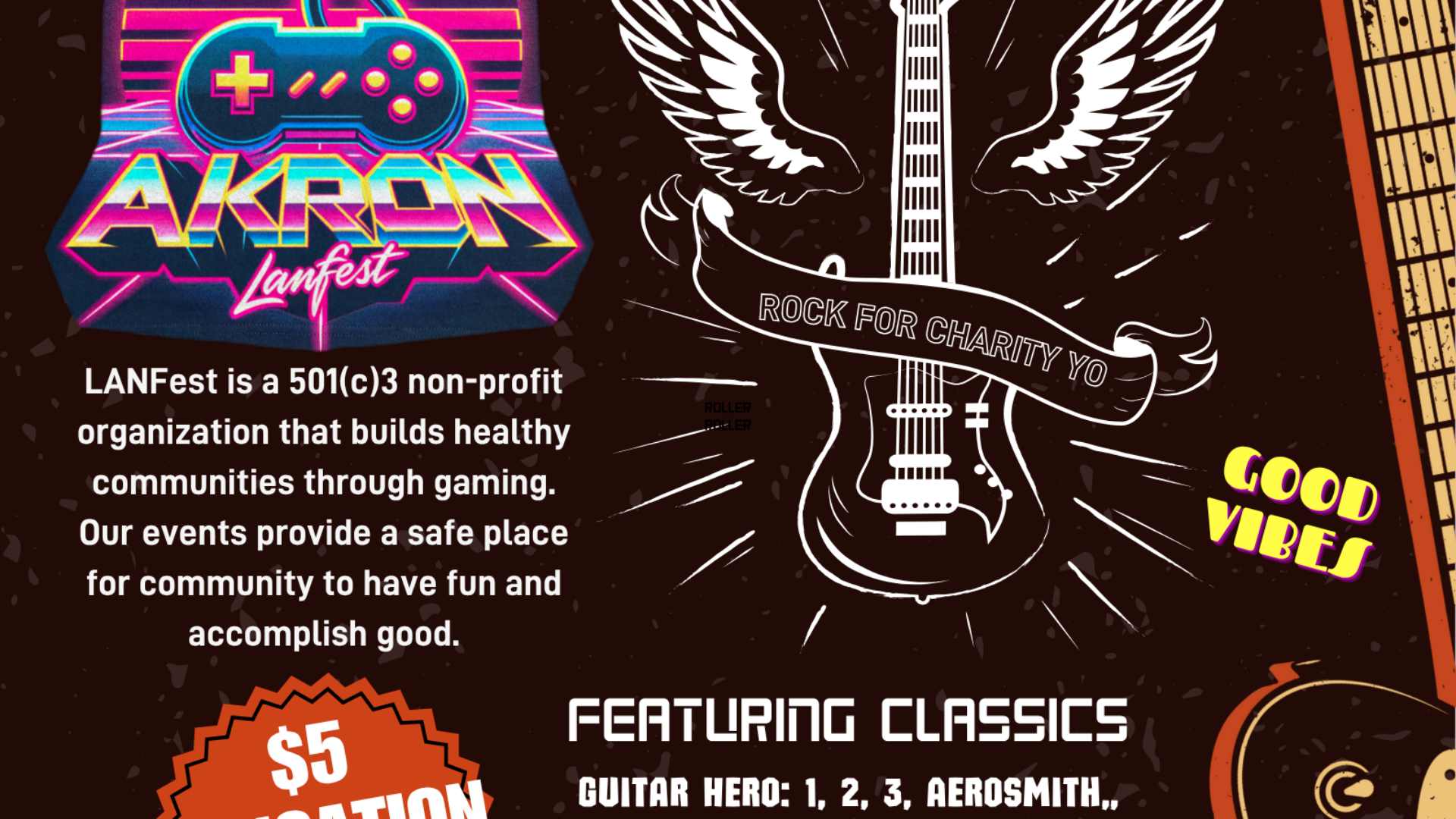 Brown and Orange Rock Concert Illustrative Poster