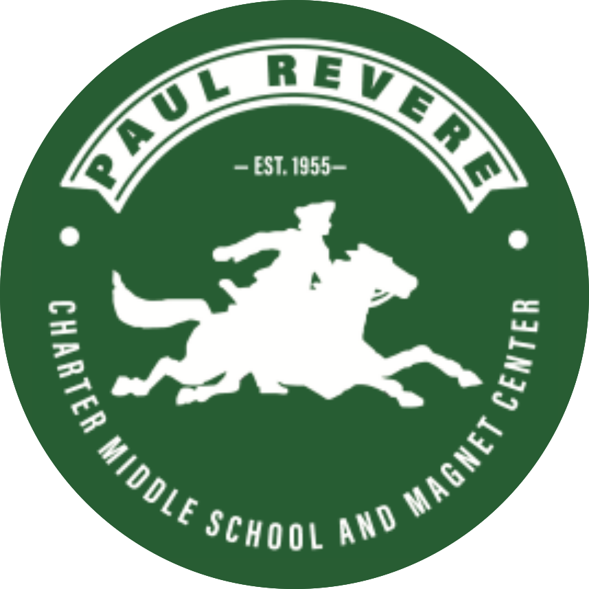 Paul Revere Charter Middle School Science Tech Math Magnet - Logo - in green circle (1)
