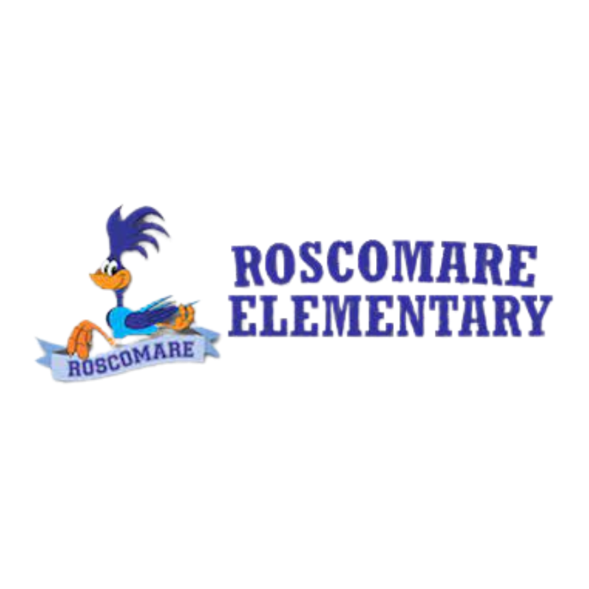 Roscomare Road Elementary - Logo - in white circle